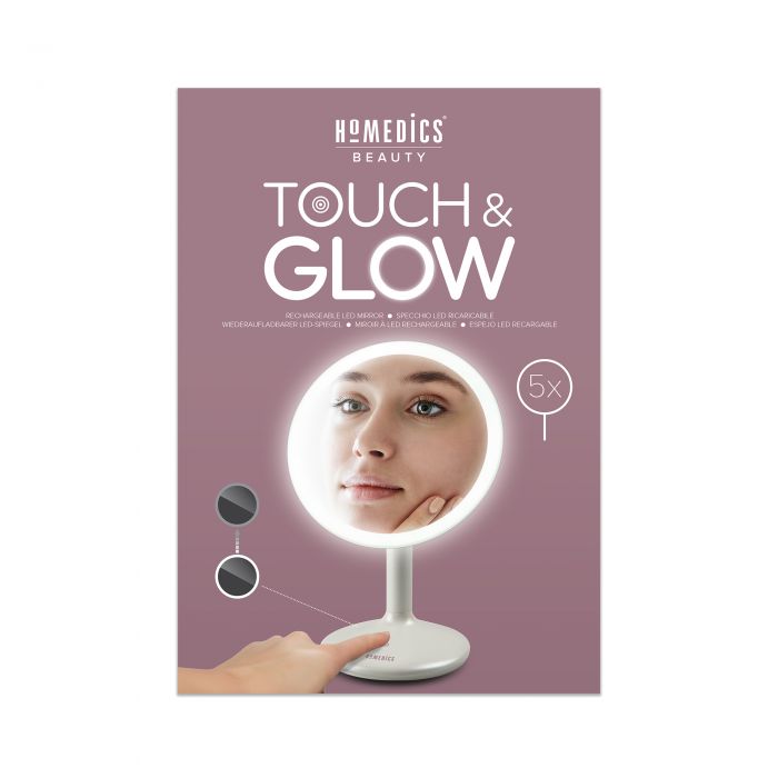 Косметичне дзеркало сенсорне з 5х збільшенням та регульованим LED підсвічуванням Touch&Glow