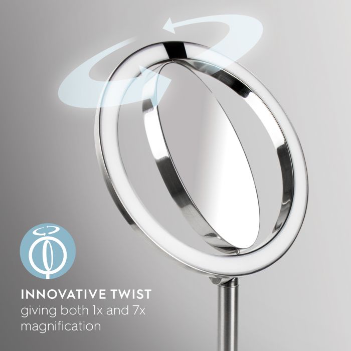 Косметичне дзеркало з датчиком руху, 7х збільшенням та яскравим LED підсвічуванням Twist Illuminated