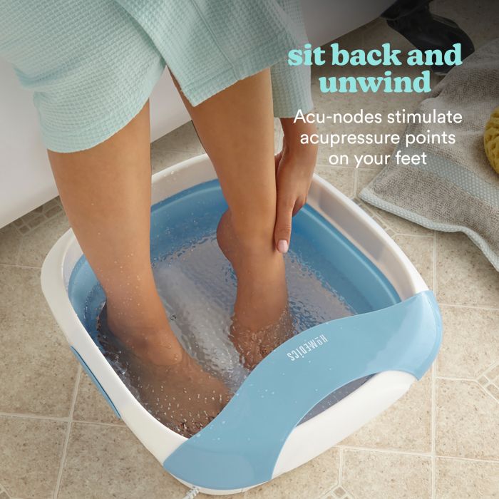 Масажна ванночка складана з вібромасажем та бризкозахисним козирком Foldaway Luxury Foot Spa